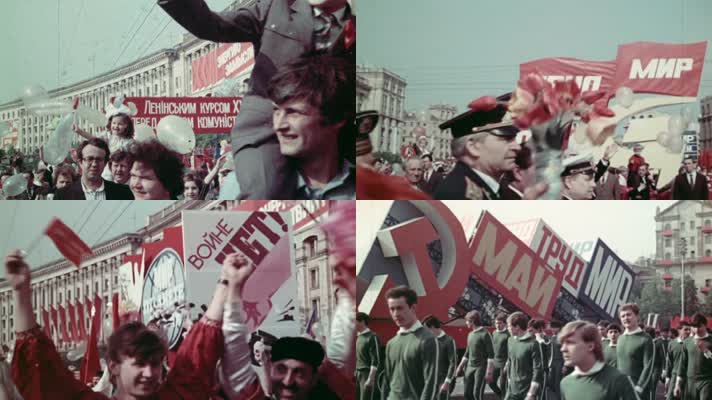 70年代苏联莫斯科红场节日庆祝典礼仪式