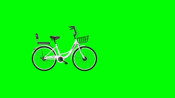 绿幕抠像自行车行走，绿屏绿布两轮单车转动