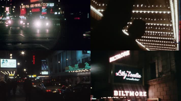 纽约百老汇车流车灯交通夜景