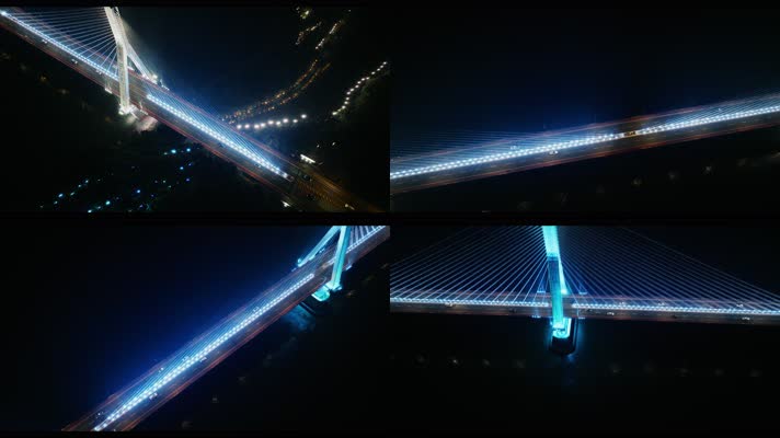 宜昌夜景桥1湖北省宜昌市夷陵长江大桥航拍大片夜景二