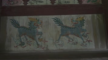 (4K) 浙江温州泰顺县廊桥内部壁画牌匾