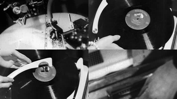老式早期留声机放声机黑胶唱片唱盘