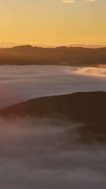 高清竖屏航拍四川阿坝黄河第一弯云雾合集