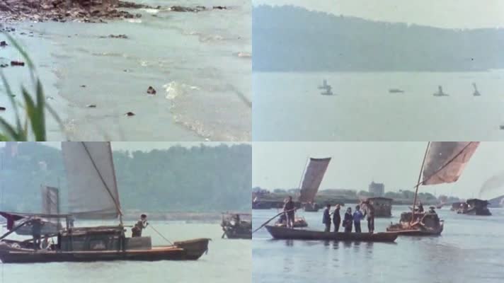 60年代太湖运河渔民繁忙航运航道货运历史