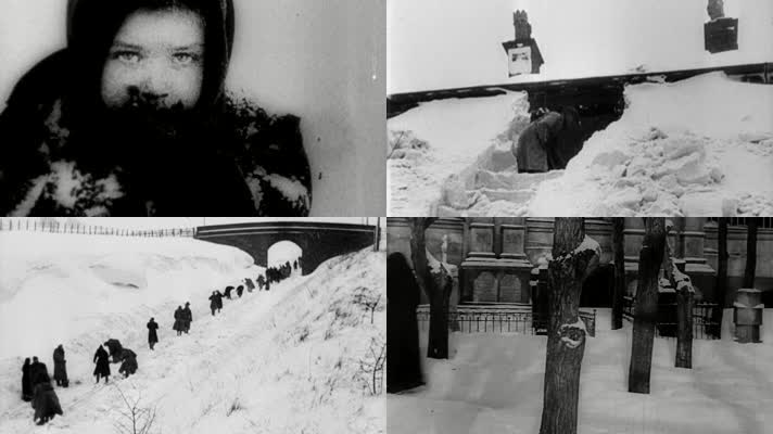 30年代苏联俄罗斯严寒冬季积雪覆盖