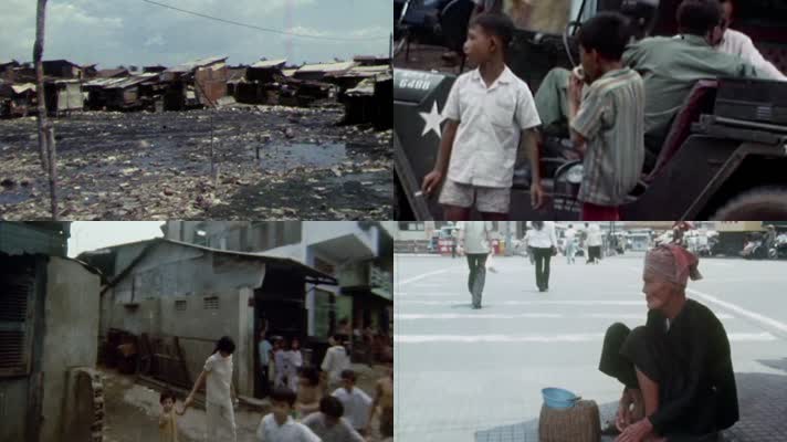 60年代东南亚越南柬埔寨贫民窟难民贫穷生活