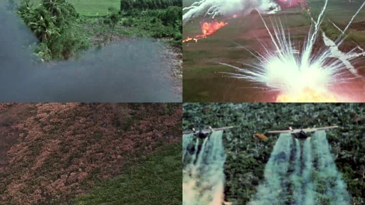 越南战争美国飞机投放喷洒化学武器落叶剂
