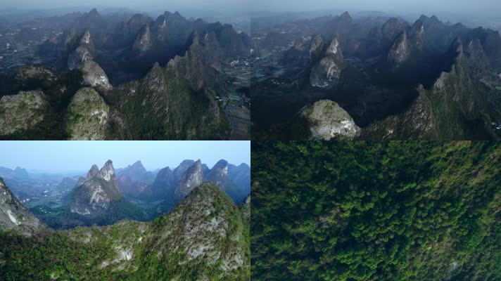 4K航拍广西桂林自然山脉
