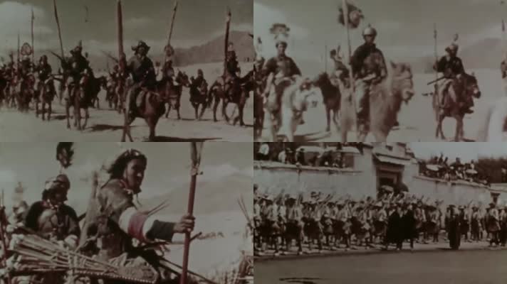 晚清蒙古八旗重甲骑兵士兵大刀长矛盔甲训练