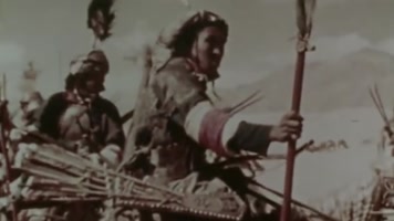 晚清蒙古八旗重甲骑兵士兵大刀长矛盔甲训练