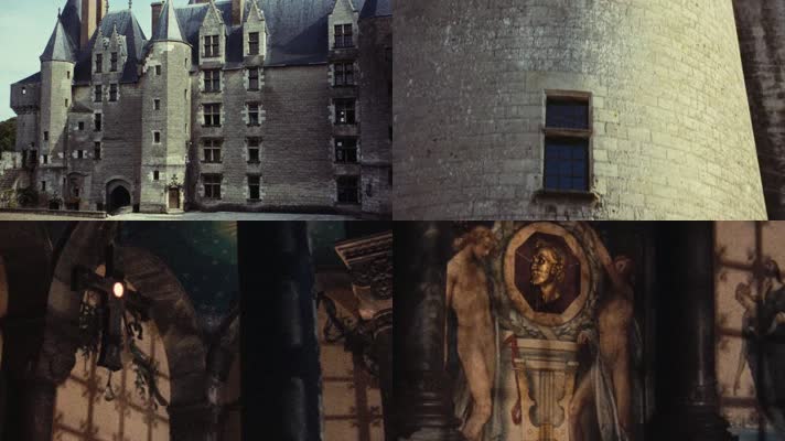 50年代欧洲法国城堡古堡壁画装修