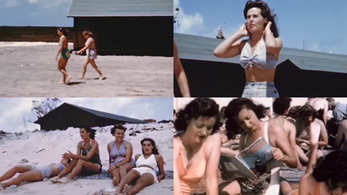 40年代时尚美女泳装比基尼发型 