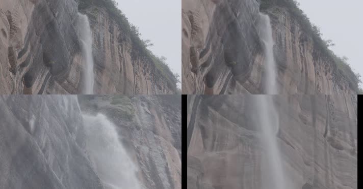 C丹霞山马尾泉瀑布高清实拍视频