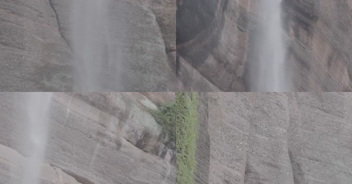 C丹霞山马尾泉瀑布多角度高清特写视频