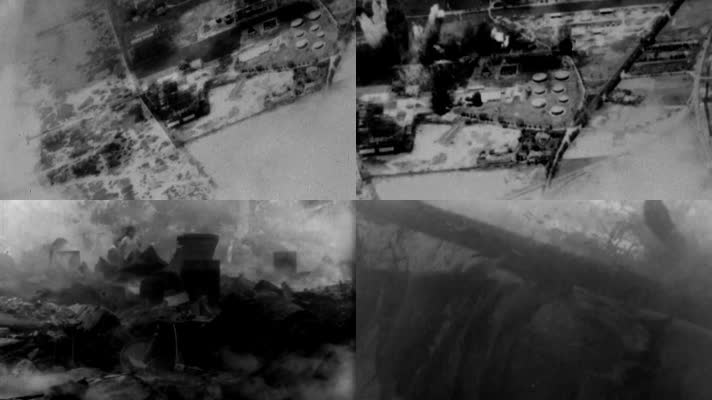 抗美援朝美军轰炸机炸毁丹东鸭绿江城市