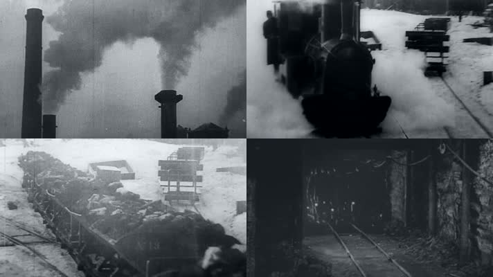 30年代煤矿煤炭矿藏矿石浓烟空气污染