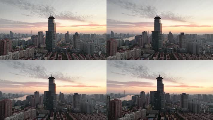 V1-0007_DJI_20231022上海日出 城市日出 经济 金融 浦东发展