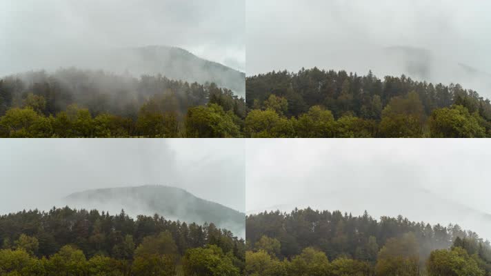 雾里的山