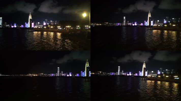 深圳湾夜景拍摄，夜景很漂亮