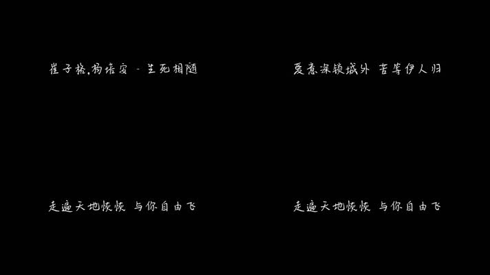 崔子格,杨培安 - 生死相随（1080P）