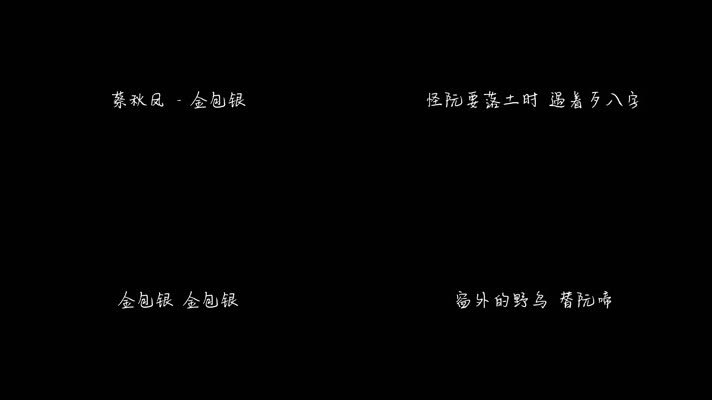 蔡秋凤 - 金包银（1080P）