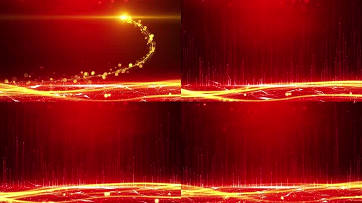 红色金色粒子光效年会背景视频素材