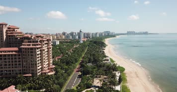 4K航拍 博鳌玉带湾 旅游风光