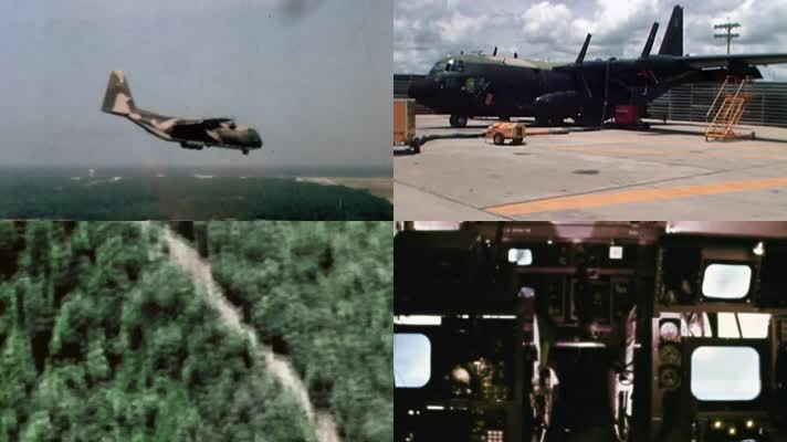 越战美国空军AC130攻击机空中炮艇空袭越南