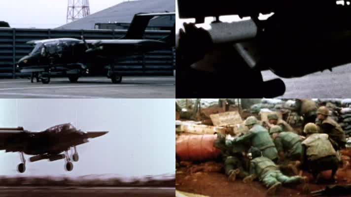 越战OV10野马轻型攻击侦察机投放火箭弹