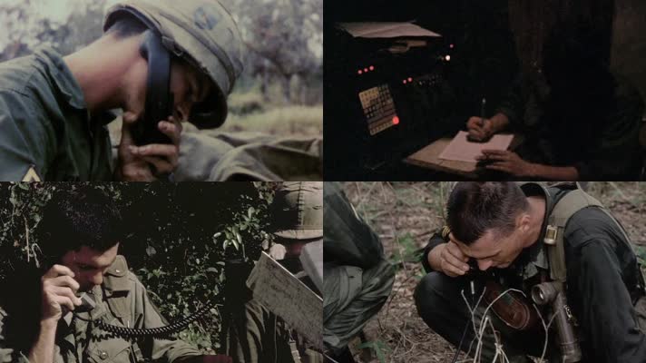 越南战争美军士兵无线电呼叫炮火支援
