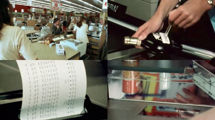 60年代超市商铺商品条形码激光束研究发明