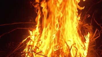燃烧的篝火柴火木炭秸秆禁烧