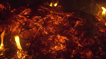 熊熊烈火木炭柴火焚烧秸秆火焰