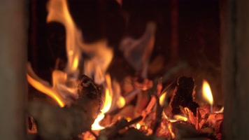 木炭燃烧灰烬篝火干柴烈火