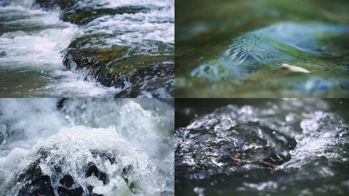 山泉泉水溪流溪水水源水花山间流水
