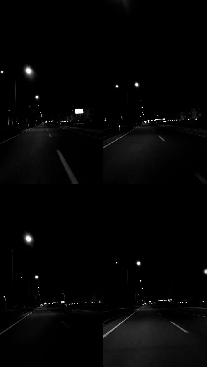 夜晚汽车行驶在公路上驾驶员视角抒情伤感