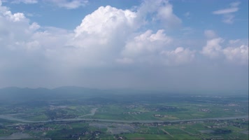 蓝天白云无人机航拍农村稻田 蓝天白云无人机航拍农村稻田