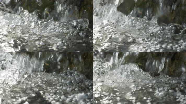 泉水瀑布浪花气泡慢镜头慢动作