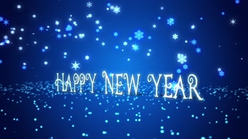 圣诞快乐新年快乐旋转字体变换蓝色背景
