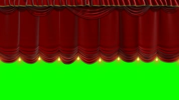 舞台开幕拉开帷幔落