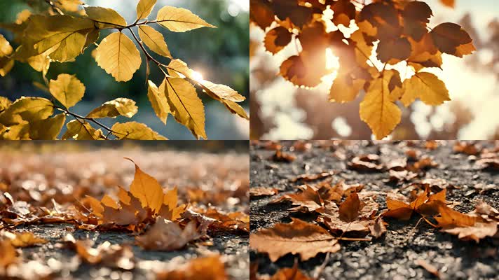 4K树枝树叶枯叶