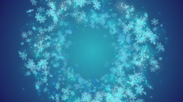 蓝色背景雪花旋转舞台背景片头片尾