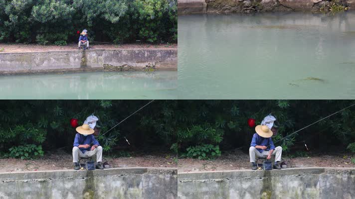 河边钓鱼的老人