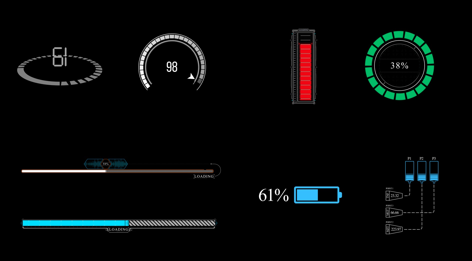 hud科技进度条加载进度19组