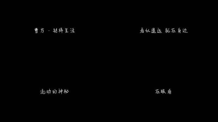 曹方 - 别样生活（1080P）