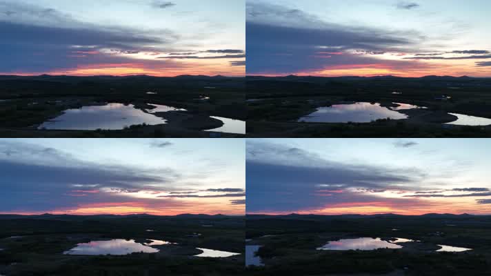 海拉尔河湿地晚霞风光 (3)草原的落日