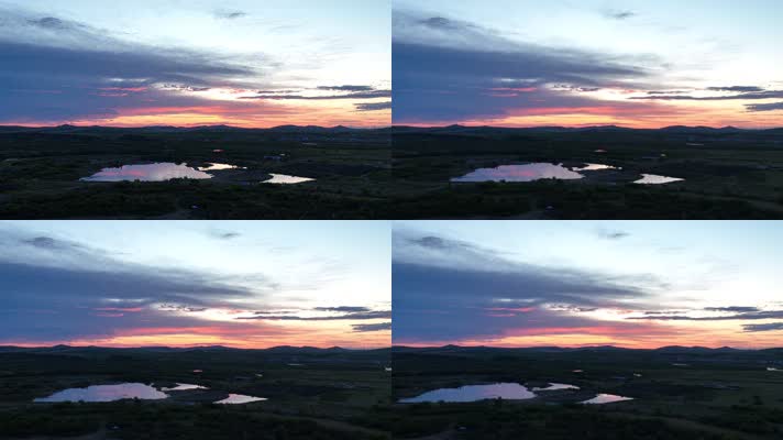 海拉尔河湿地晚霞风光 (4)草原的落日
