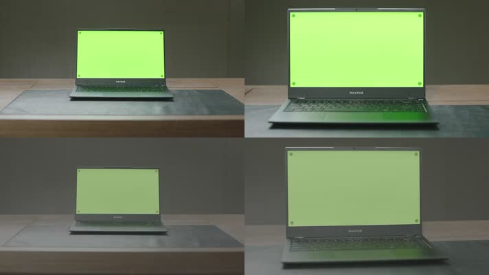 多角度运镜笔记本电脑绿幕