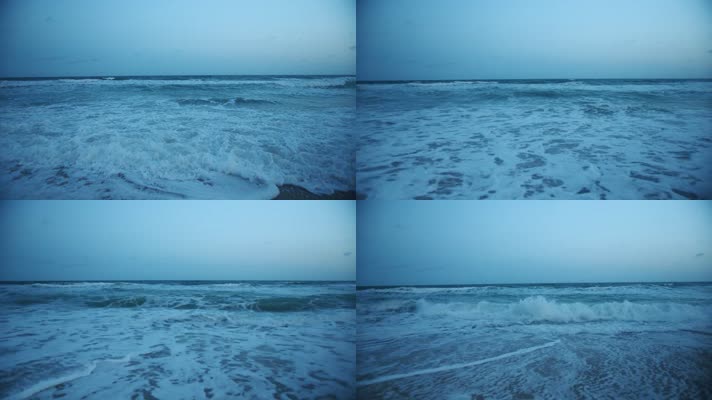 海边拍来的海浪汹涌