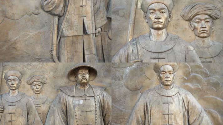 清末将领罗荣光大沽口守卫战雕像